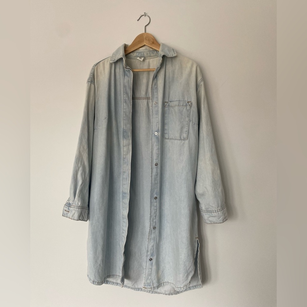 Light Blue Long Denim Shirt